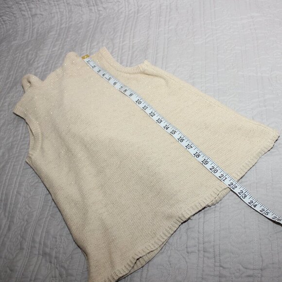 Lilly Pulitzer Girls Mini Abbott Cream Gold Sweater Vest Tassels Size L 8/10 - Picture 6 of 6